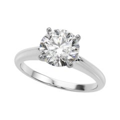 GIA Certified 1.7 Carat Round Solitaire Classic  Diamond Ring