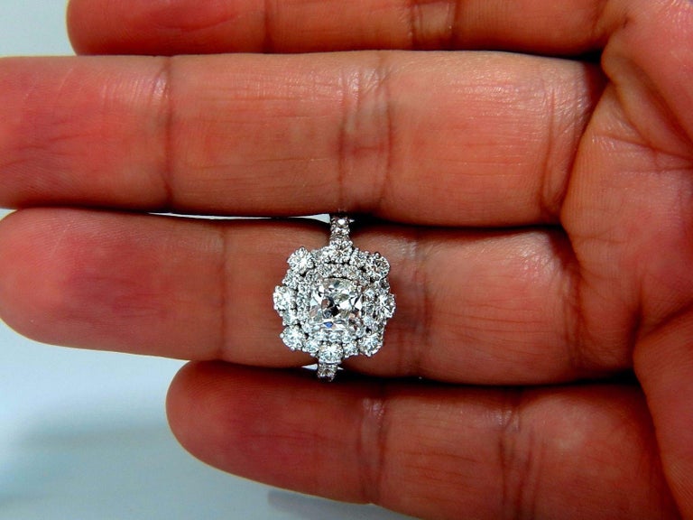 Gia Certified 170 Carat Cushion Cut Diamond Ring Evs 14 Karat Cluster Petite