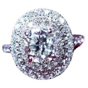 Anillo solitario de oro de 18 quilates con diamante de 1,70 quilates certificado por el GIA en venta