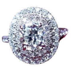 Anillo solitario de oro de 18 quilates con diamante de 1,70 quilates certificado por el GIA