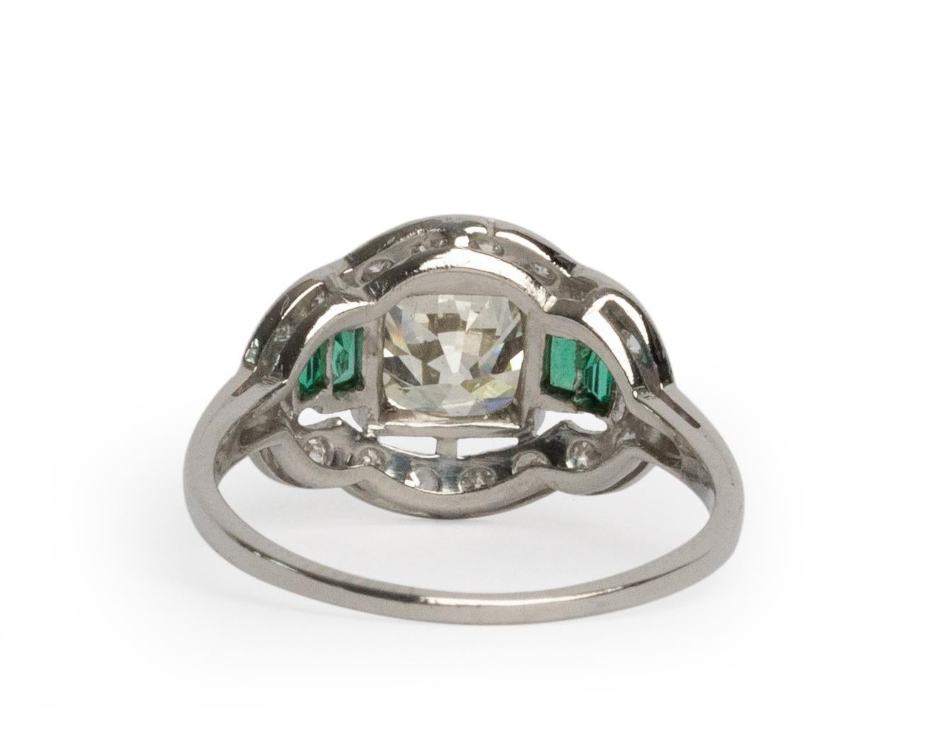 Old European Cut GIA Certified 1.70 Carat Diamond Platinum Engagement Ring For Sale