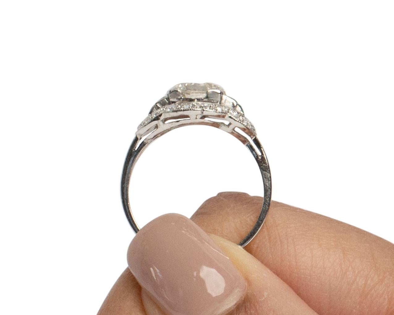 GIA Certified 1.70 Carat Diamond Platinum Engagement Ring In Good Condition For Sale In Atlanta, GA