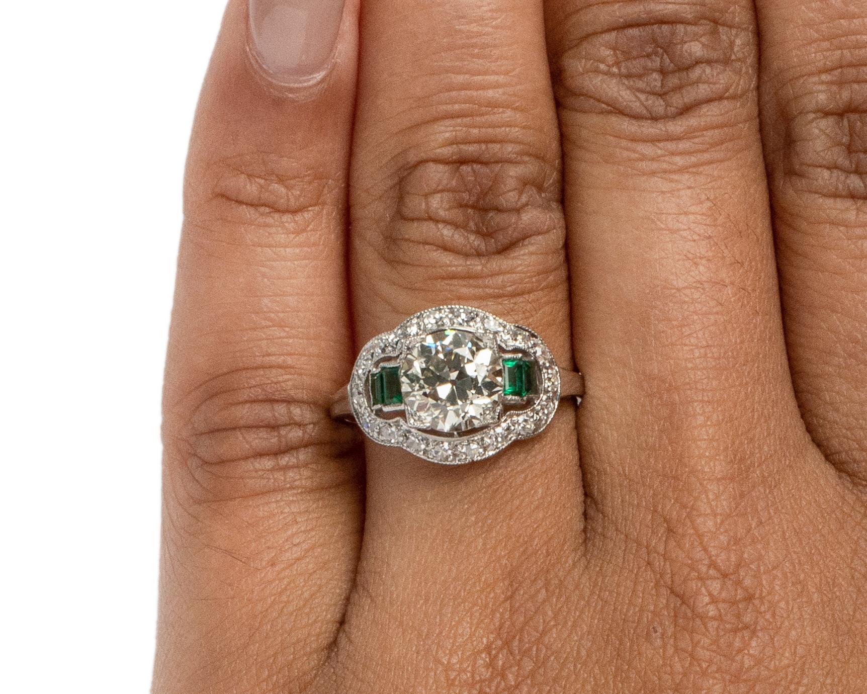 Women's or Men's GIA Certified 1.70 Carat Diamond Platinum Engagement Ring For Sale