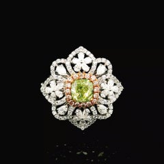GIA Certified 1.70 Carat Fancy Brownish Greenish Yellow VVS2 Clarity Diamond