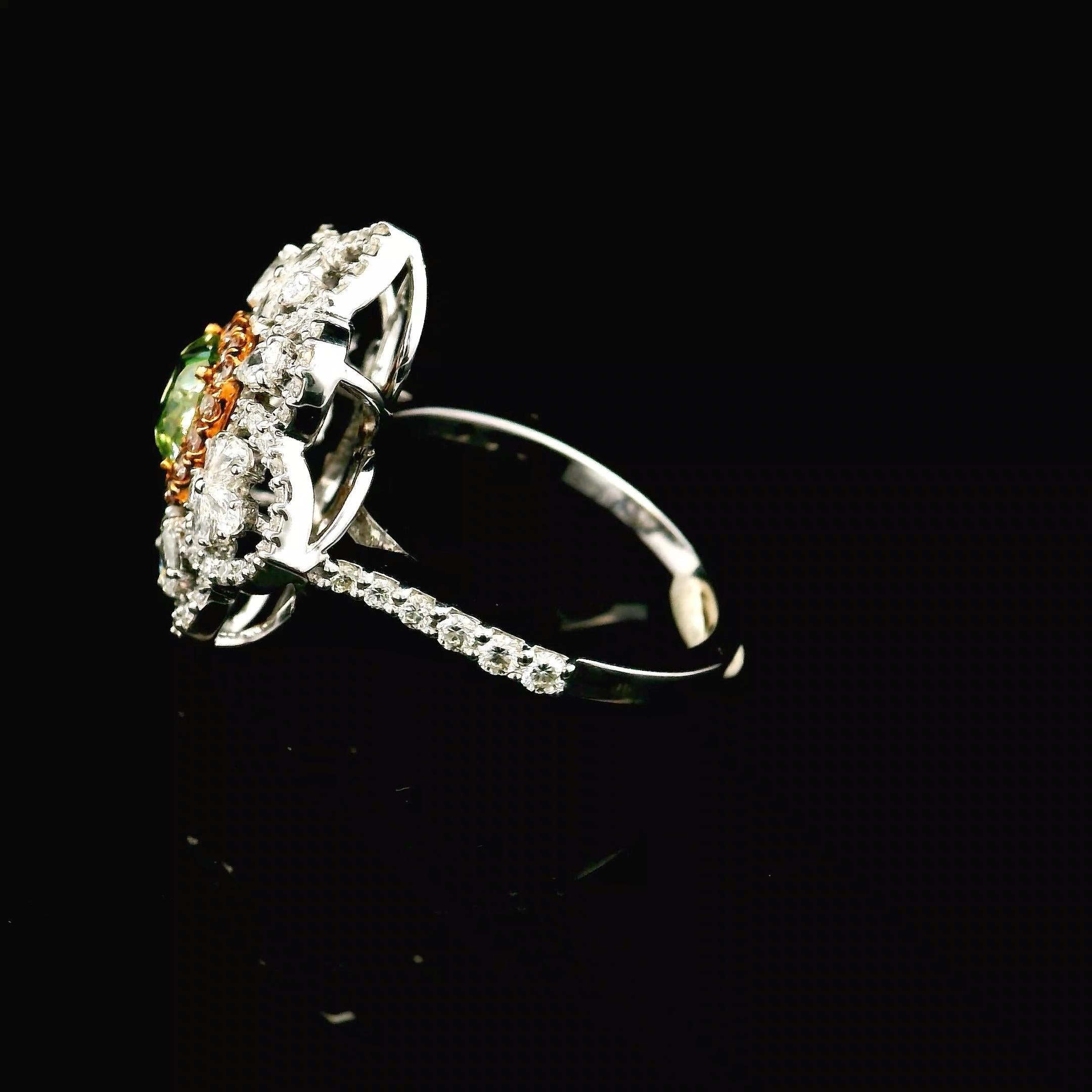 GIA Certified 1.70 Carat Fancy Brownish Greenish Yellow VVS2 Clarity Diamond For Sale 1