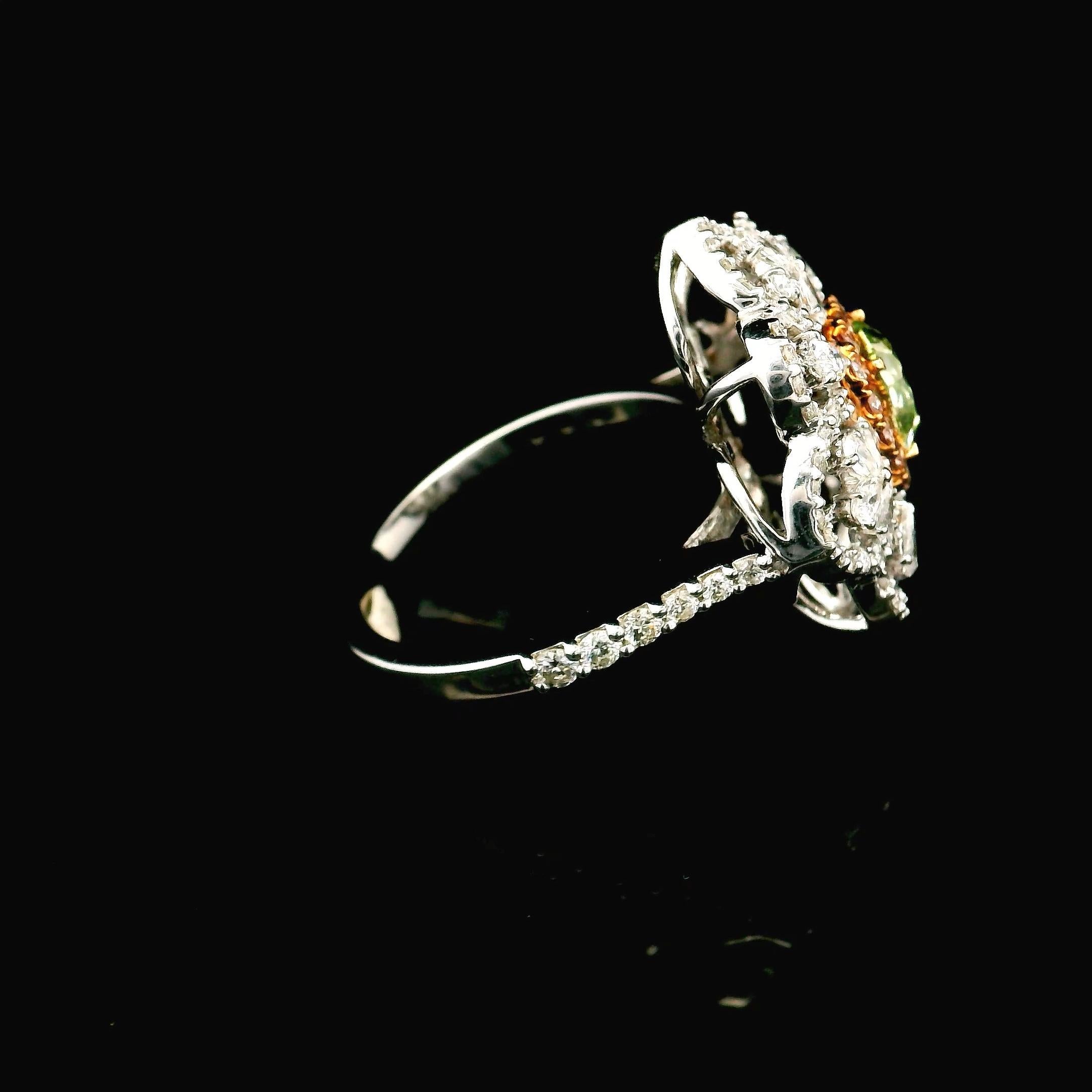 GIA Certified 1.70 Carat Fancy Brownish Greenish Yellow VVS2 Clarity Diamond For Sale 2