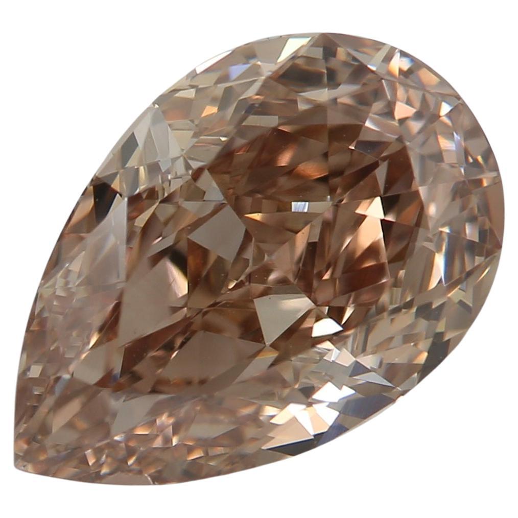 Diamante certificado por GIA de 1,70 quilates de color marrón anaranjado fantasía y claridad SI1