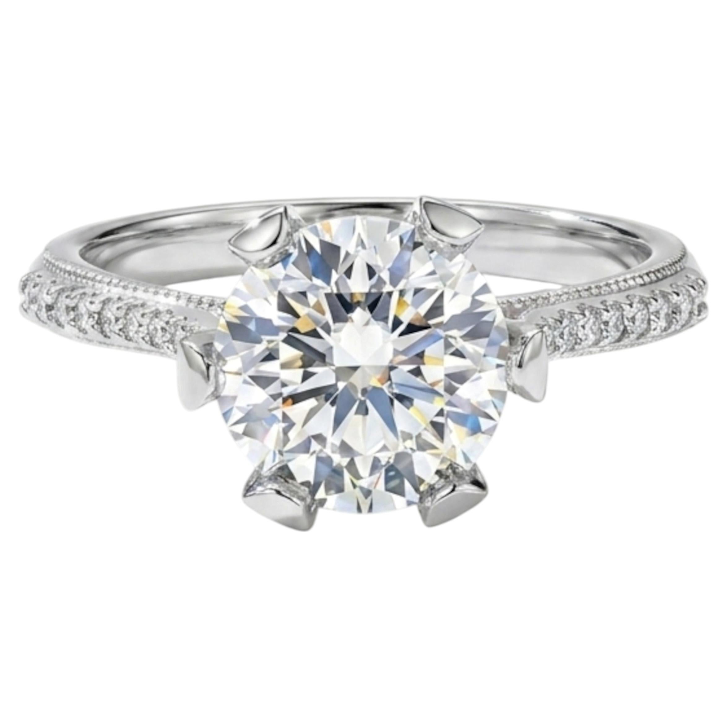 GIA Certified 1.70 Carat G Color Diamond Tacori Platinum Engagement Ring