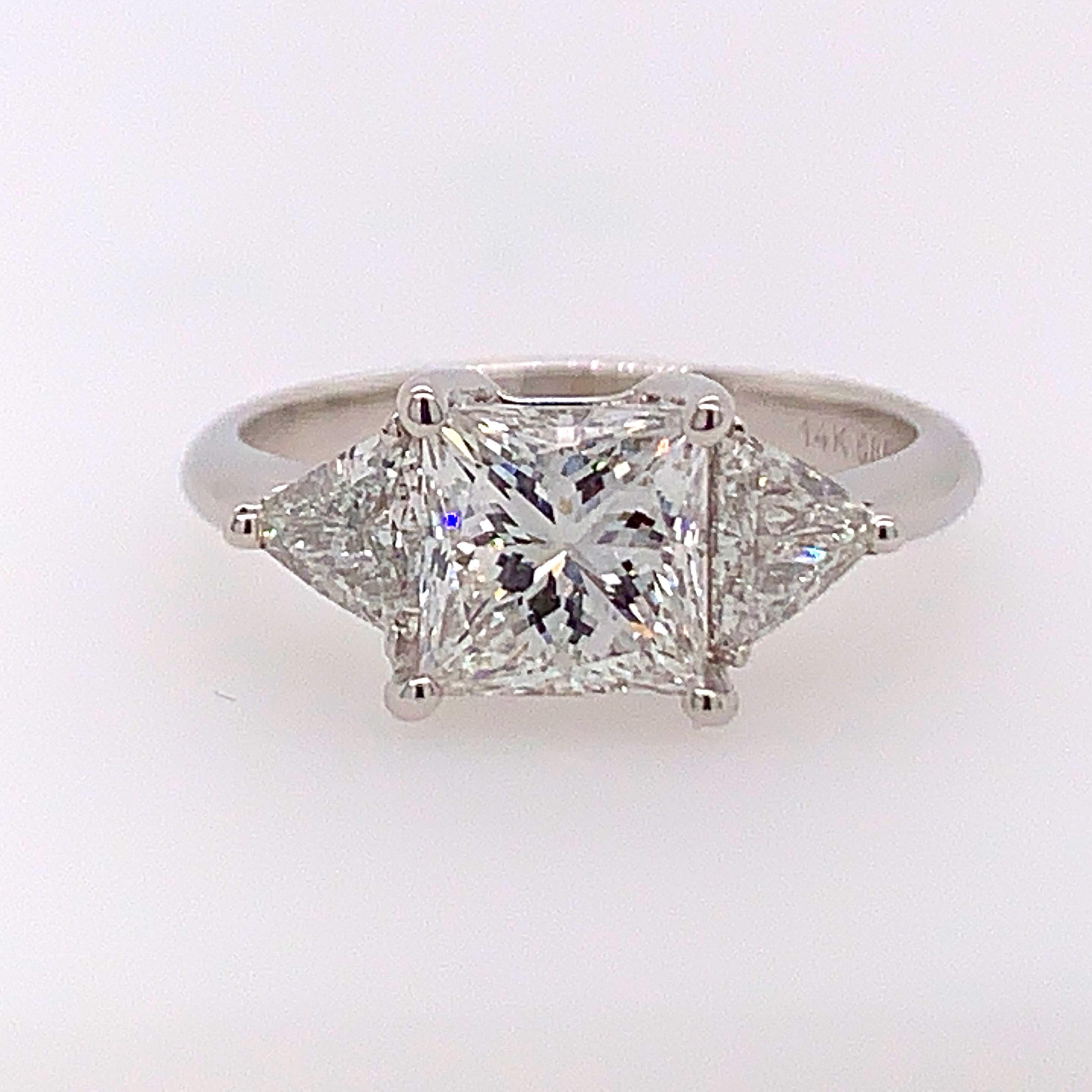 GIA-zertifizierter 1,70 Karat natürlicher Prinzessin-Diamant F VS1 Verlobungsring aus Nichtgold im Angebot 6