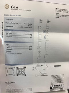 GIA Certified 1.70 Carat Natural Princess Diamond F VS1 Non Gold Engagement Ring