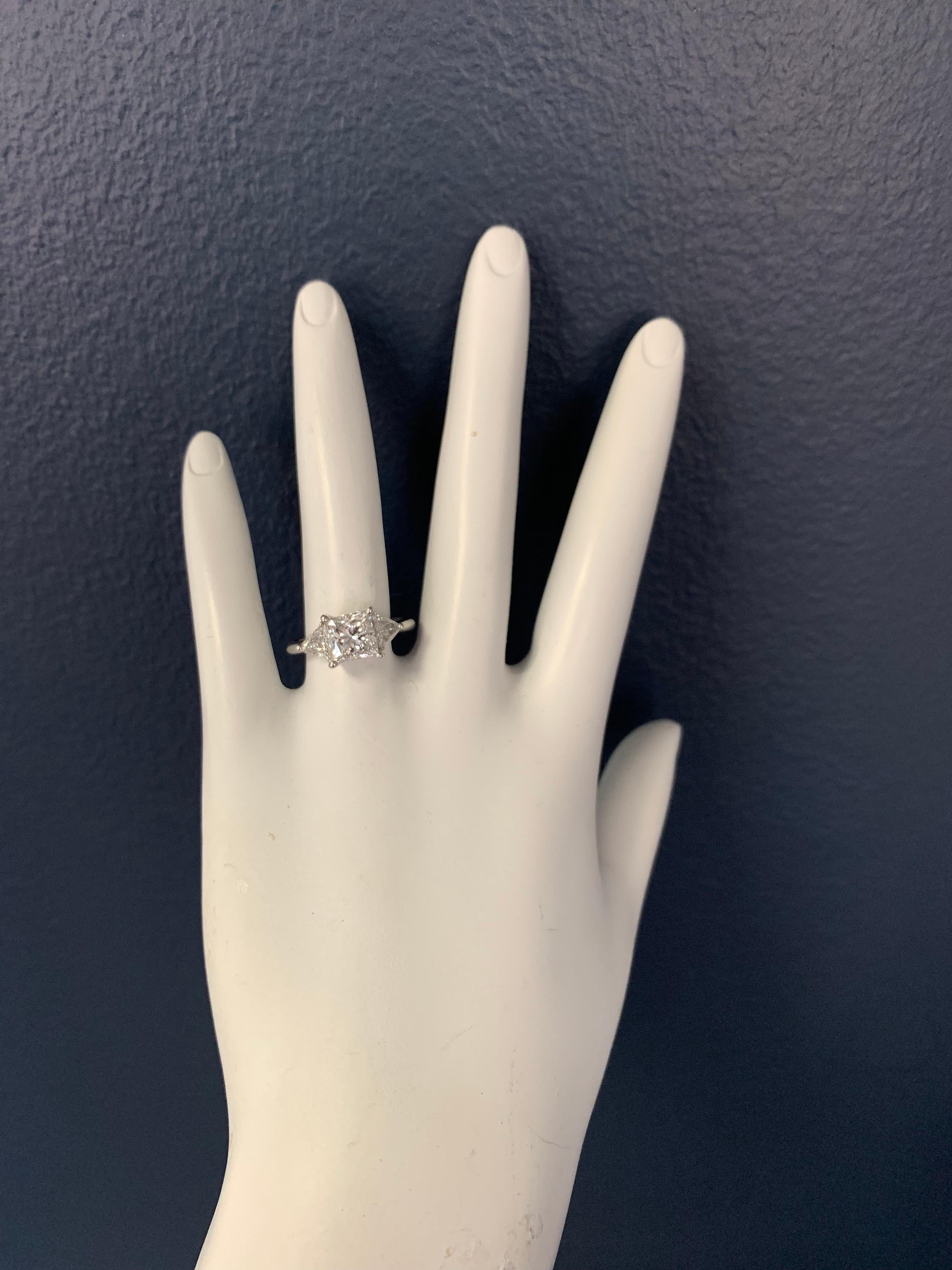 Princess Cut GIA Certified 1.70 Carat Natural Princess Diamond F VS1 Non Gold Engagement Ring For Sale