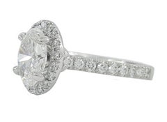 GIA Certified 1.70 Carat Oval Brilliant Cut Diamond Ring