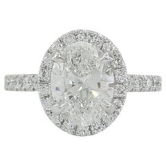 GIA Certified 1.70 Carat Oval Brilliant Cut Diamond Ring