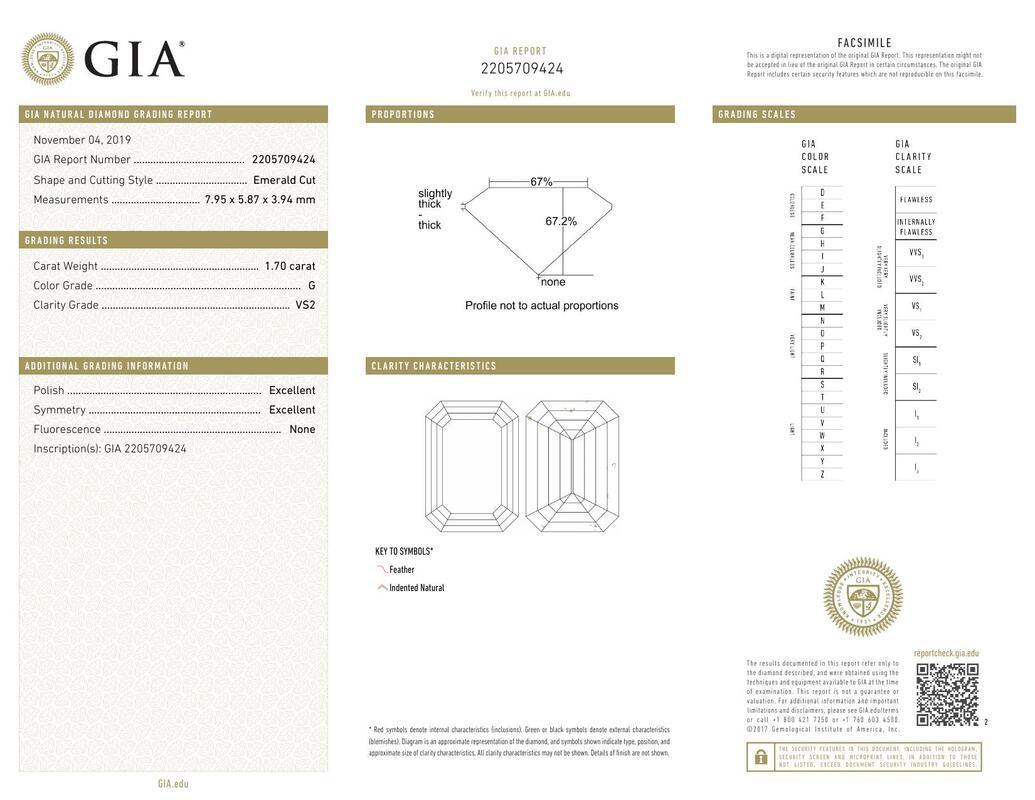 Contemporary GIA Certified 1.70 Carat Pave Hidden Halo Emerald 18K Yellow Gold Diamond Ring For Sale
