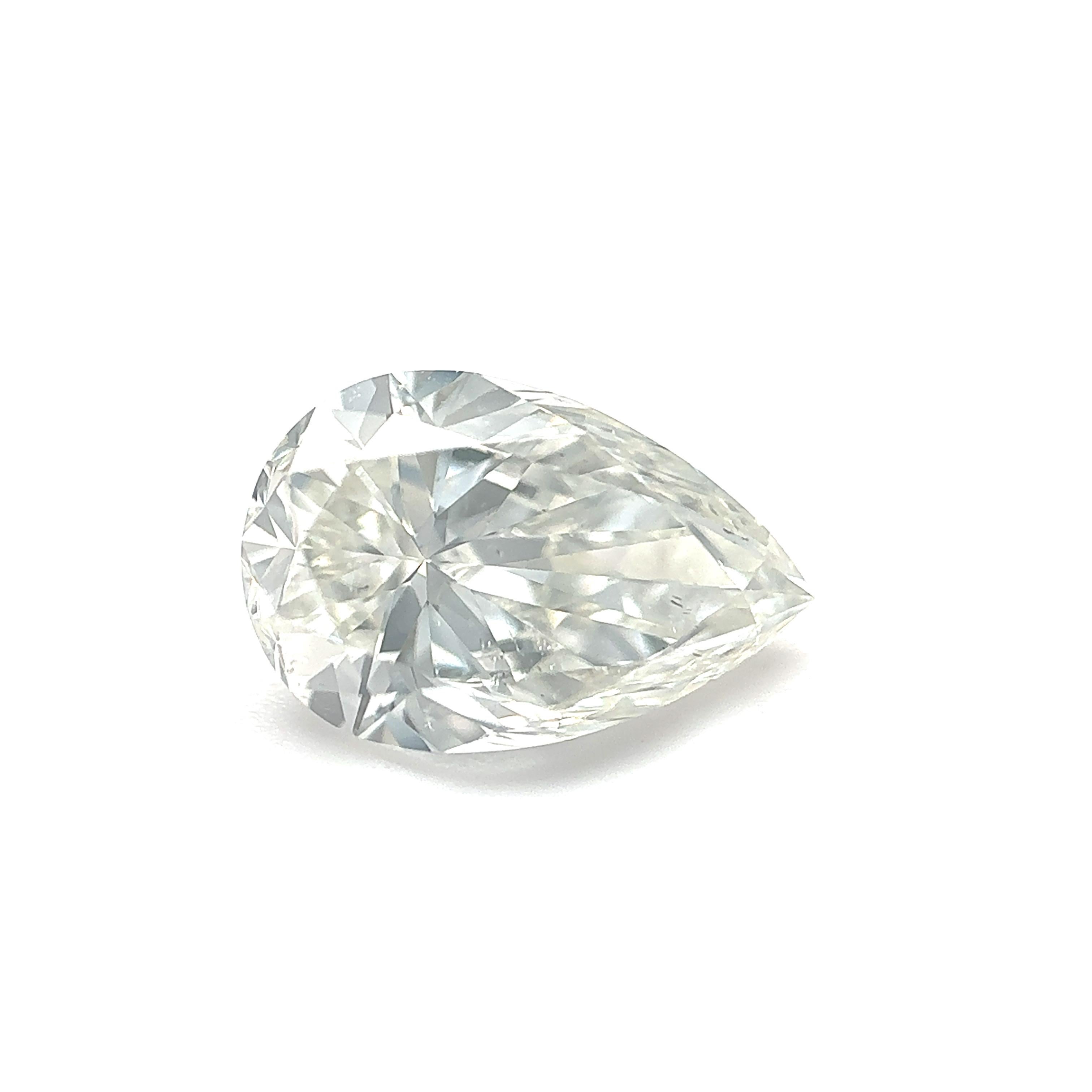 Women's or Men's GIA Certified 1.70 Carat Pear Shape Natural Diamond (Engagement Rings) For Sale