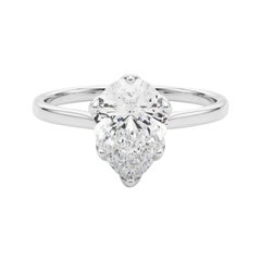 Anello con diamante a pera solitario Tulipano Rosa certificato GIA da 1,70 carati