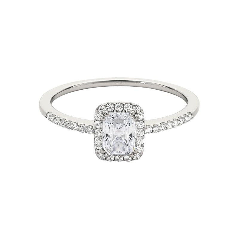 GIA zertifiziert 1,70 Karat Radiant Halo Filigran Korb Diamant Ring