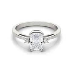 Trois pierres certifiées GIA de 1,70 carat rayonnantes  Bague en diamant