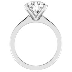GIA Certified 1.70 Carat Round Brilliant Diamond Engagement Ring 14K White Gold
