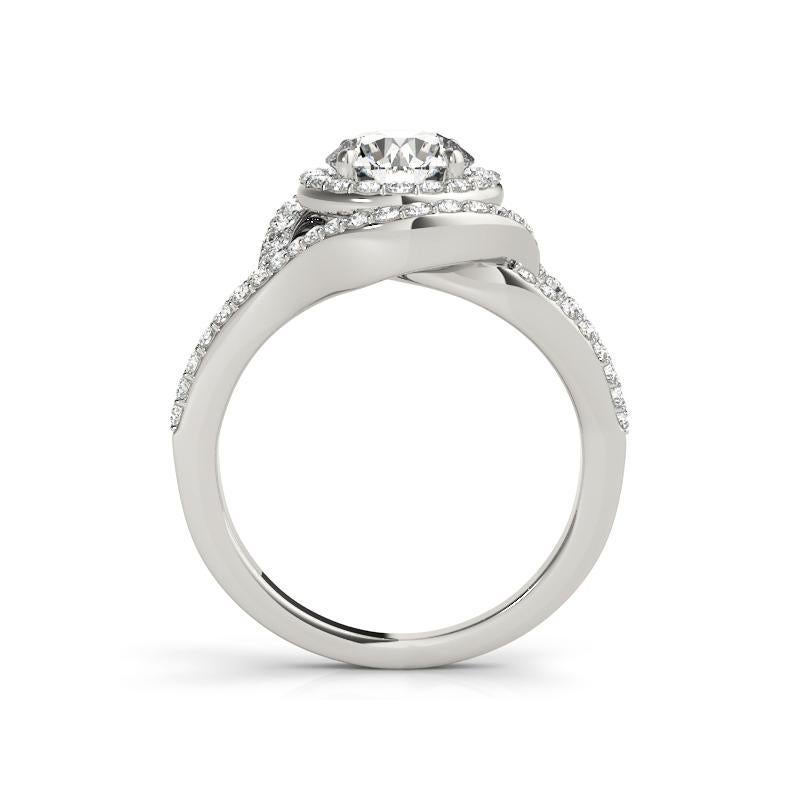 GIA zertifiziert 1,70 Karat Runde Double Halo Split Shank Diamantring (Rundschliff) im Angebot