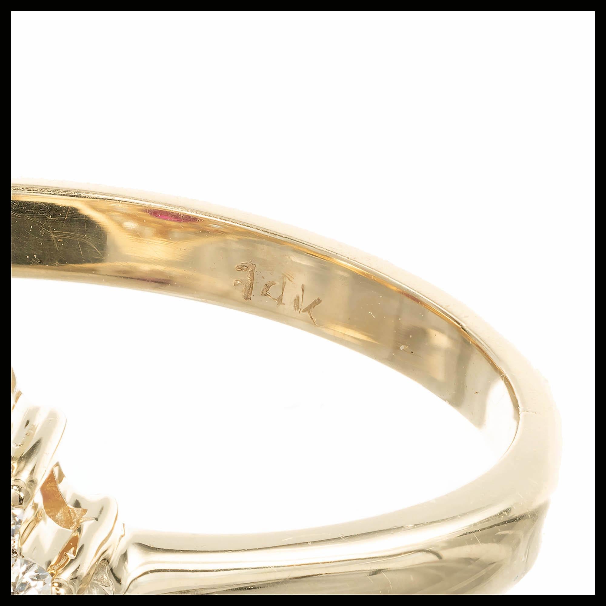 Women's GIA Certified 1.70 Carat Ruby Diamond Yellow White Gold Engagement Ring