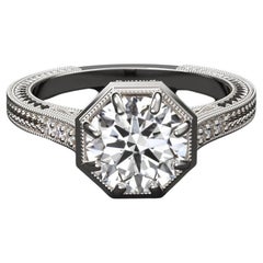 GIA Certified 1.70 Ct Round Brilliant Cut Diamond Engagement Ring Excellent Cut