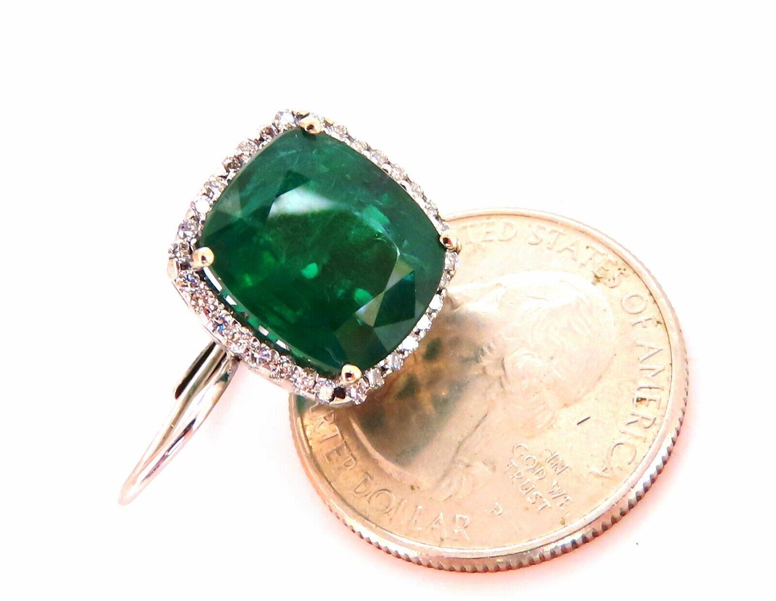 GIA-zertifizierte 17,05 Karat natürliche Smaragde Diamant-Ohrringe 18 Karat Cluster-Halo-Ohrringe mit Halo im Angebot 4