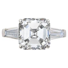 GIA Certified 1.71 Carat Asscher Cut Diamond Ring