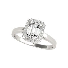 GIA zertifiziert 1.71 Karat Smaragd Halo  Diamantring