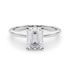 GIA Certified 1,71 Carat Emerald Prong Set Solitaire Platinum Diamond Ring