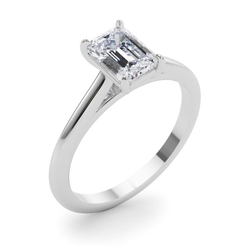 GIA zertifiziert 1.71 Karat Smaragd Solitär Kathedrale Diamantring Damen im Angebot