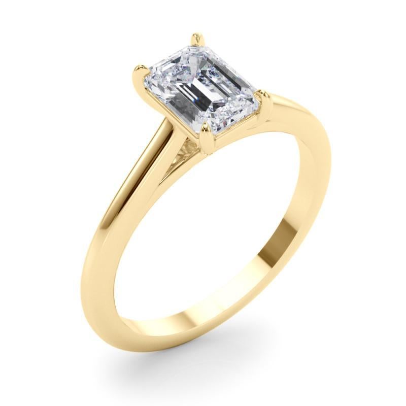 GIA zertifiziert 1.71 Karat Smaragd Solitär Kathedrale Diamantring Damen im Angebot