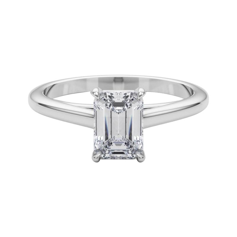 Anello con diamante solitario a cattedrale con smeraldo da 1.71 carati certificato GIA