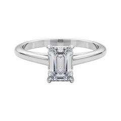 Anello con diamante solitario a cattedrale con smeraldo da 1.71 carati certificato GIA