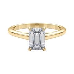 GIA zertifiziert 1.71 Karat Smaragd Solitär Kathedrale Diamantring