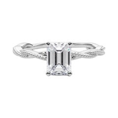 GIA Certified 1.71 Carat Emerald Twisted Braided Band Platinum Diamond Ring