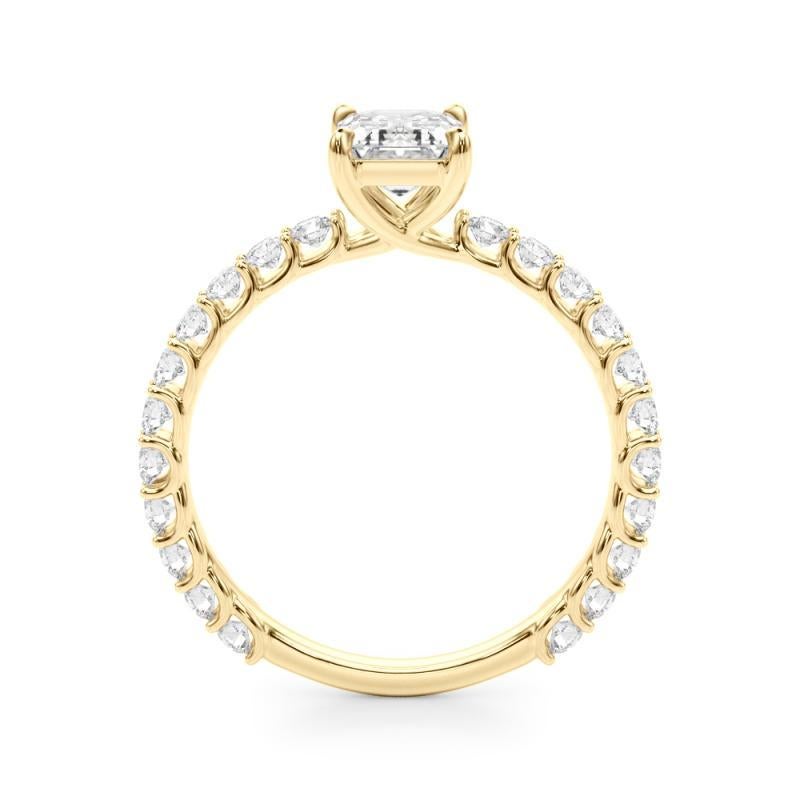 Taille émeraude Bague d'émeraude certifiée GIA de 1,71 carat et bague d'éternité partielle en diamant en vente