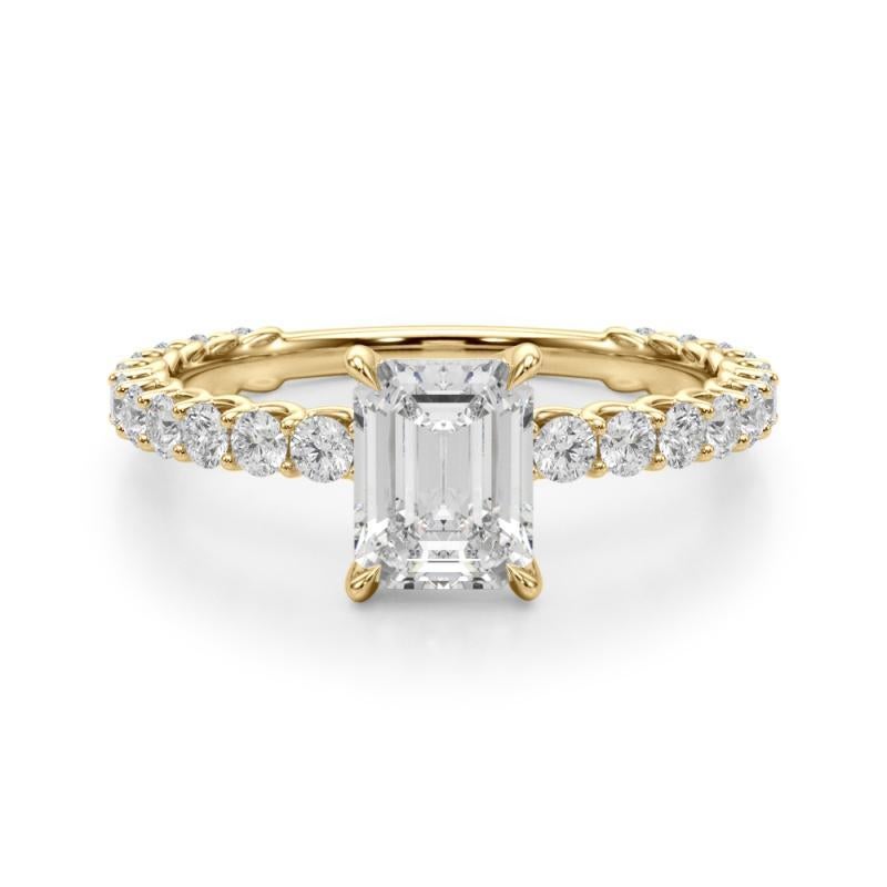 Bague d'émeraude certifiée GIA de 1,71 carat et bague d'éternité partielle en diamant Neuf - En vente à New York, NY