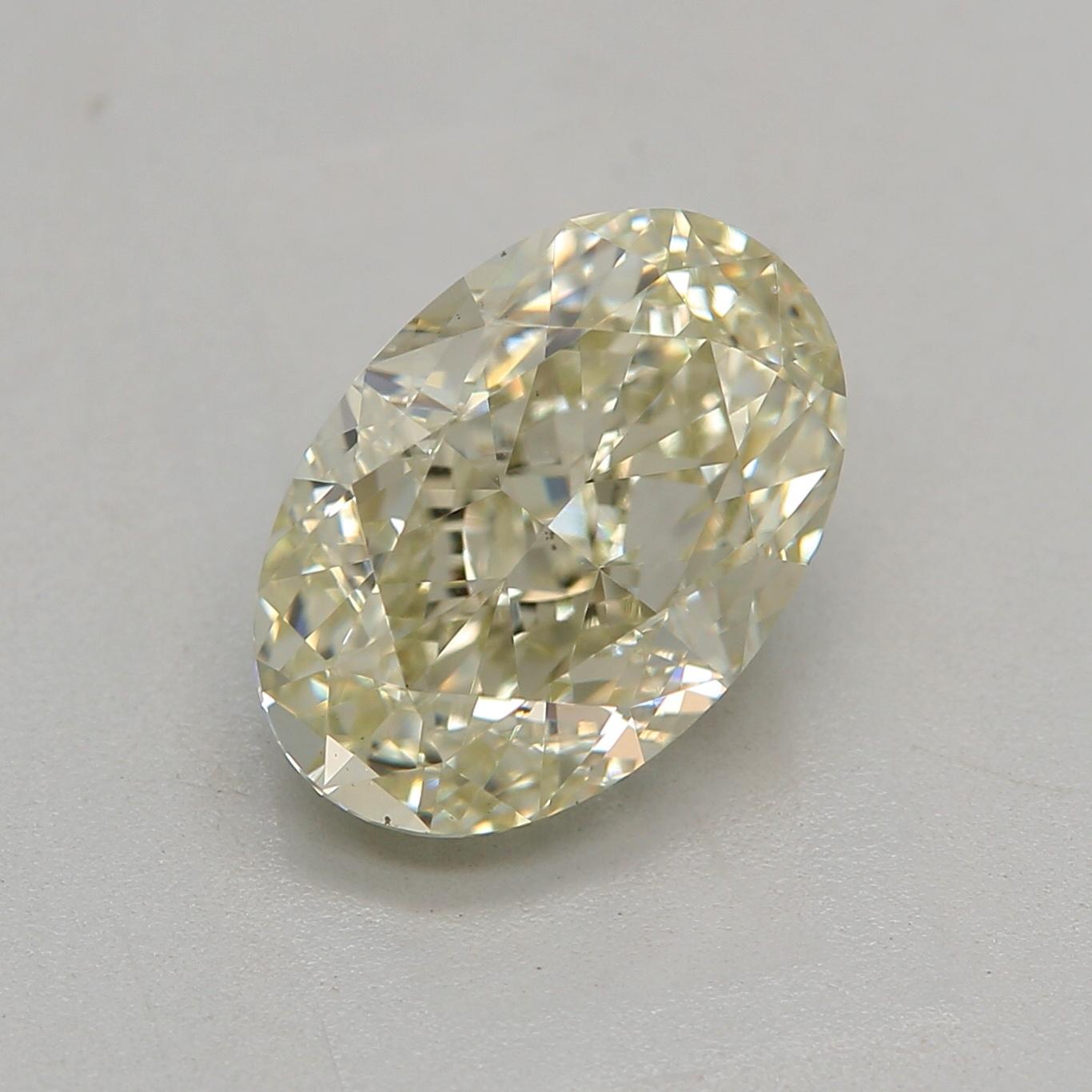 Certificate: GIA 
Report Number: 1236113720
Shape And Cut: Oval
Carat Weight: 1.71 carat
Measurements: 8.61 x 5.88 x 4.16 mm
Color Grade: Fancy Light Greenish Yellow

FEATURES OF THE DIAMOND:

This stunning Fancy Light Greenish Yellow diamond is a