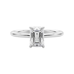 GIA Certified 1.71 Carat Hidden Halo Emerald  Diamond Ring
