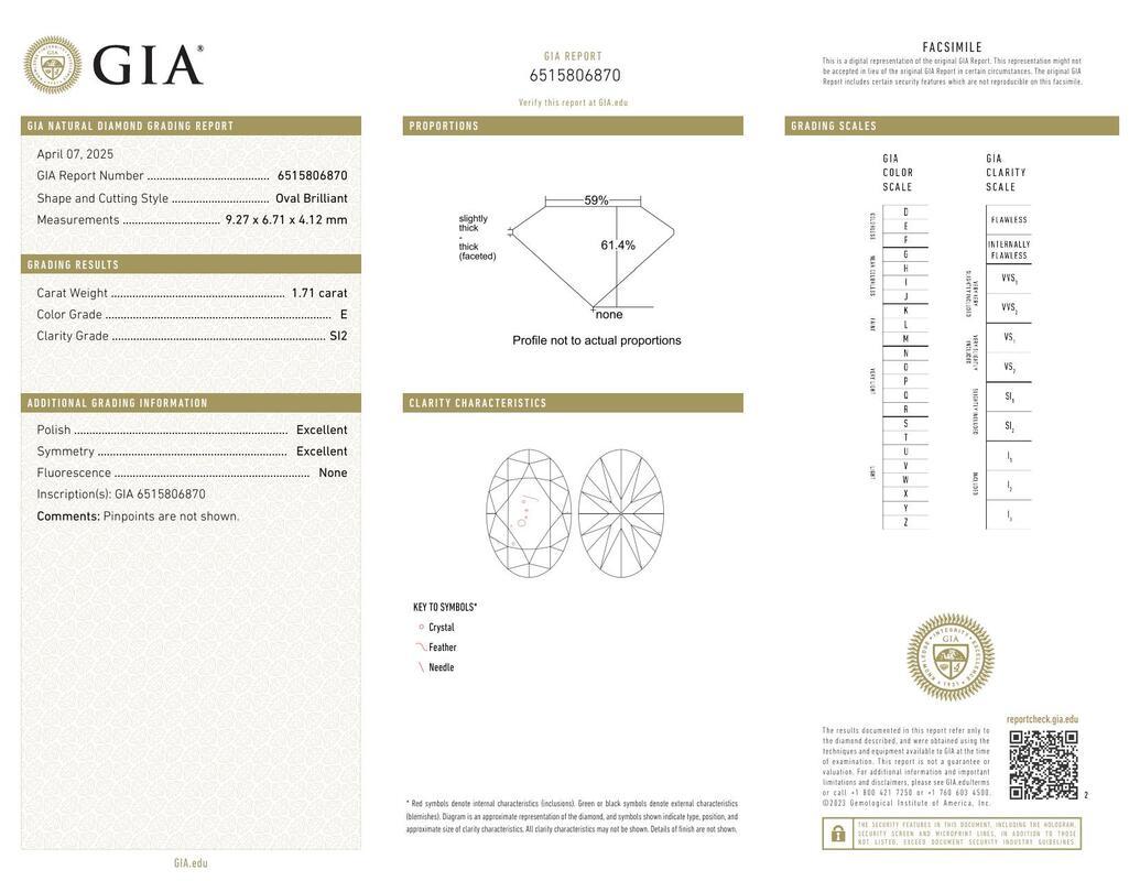 GIA zertifiziert 1,71 Karat Oval Diamant Band Solitär Platin Diamant Ring (Zeitgenössisch) im Angebot