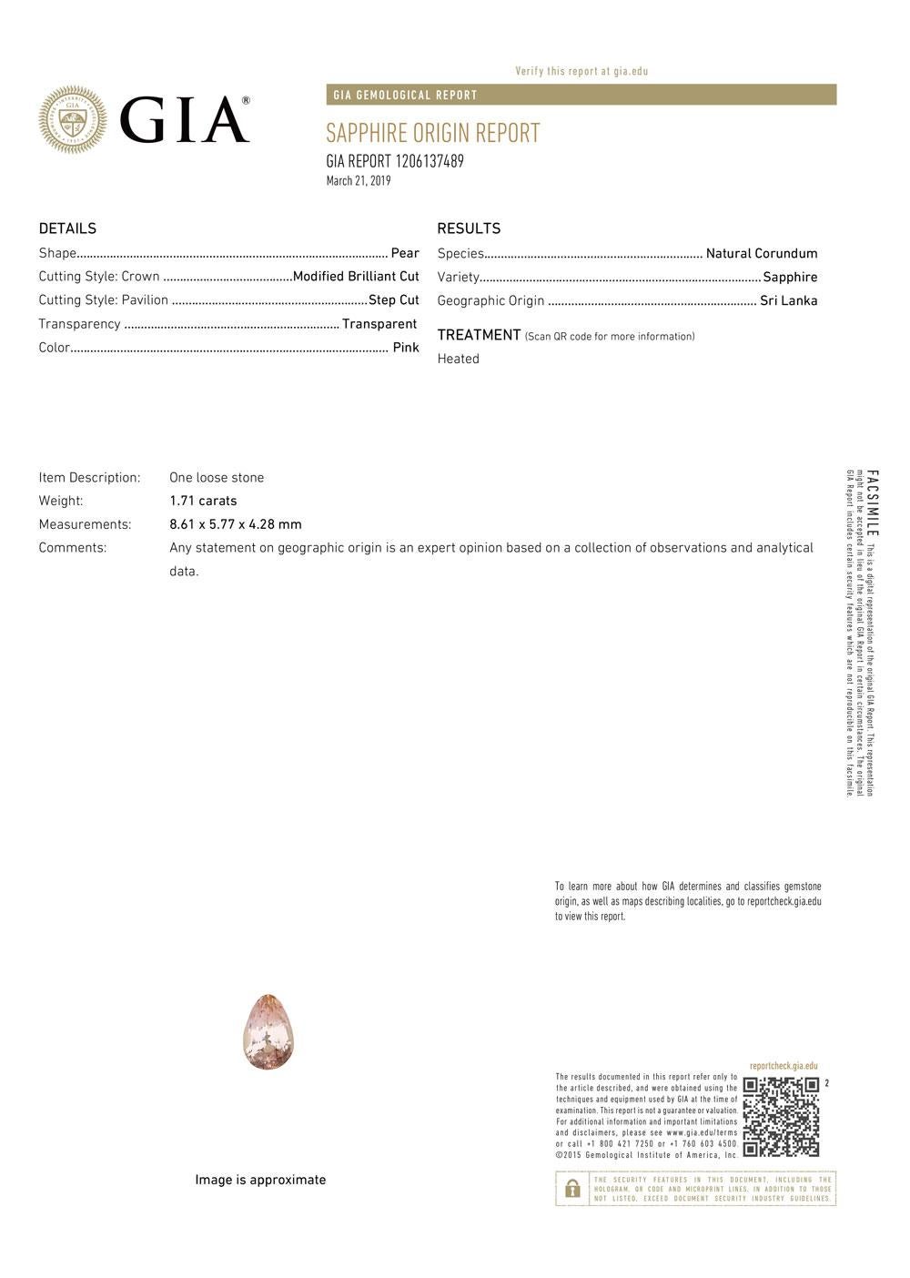 GIA-zertifizierter 1,71 Karat birnenförmiger rosa Saphir 18k RG Halo Diamantring im Angebot 2