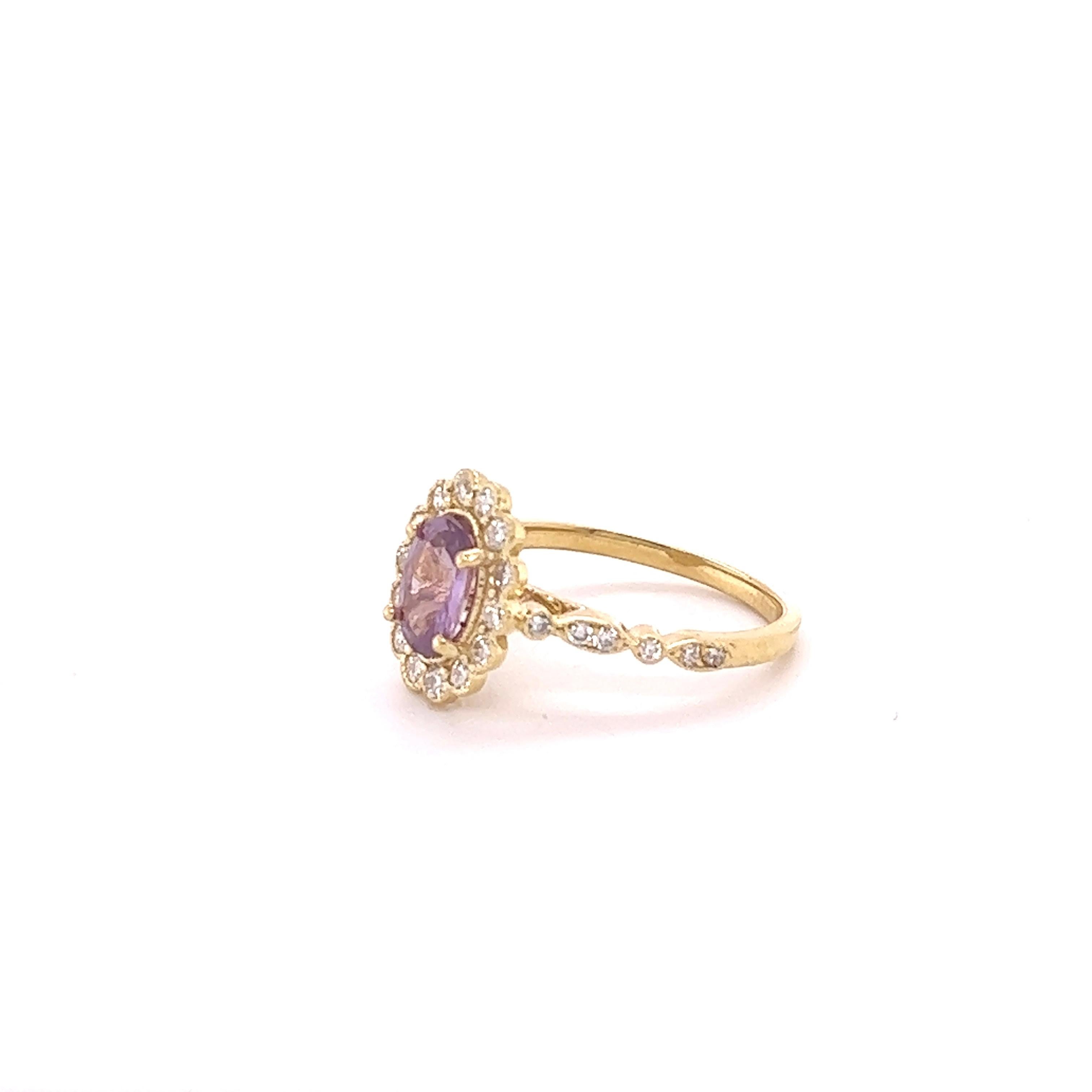 Anillo de compromiso de oro amarillo con zafiro rosa y diamante de 1,71 quilates certificado por GIA Contemporáneo en venta