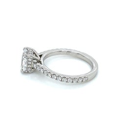 GIA Certified 1.71 Carat Radiant Cut Natural Diamond Engagement Ring Bridal Band