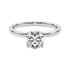 GIA Certified 1.71 Carat Round Solitaire Four-Prong White Gold Diamond Ring