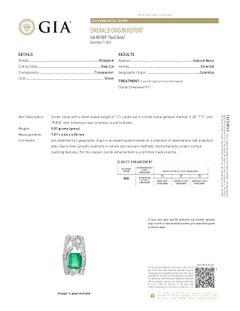 GIA Certified 1.71Ct Colombian Emerald Pendant with Natural Diamonds in Platinum