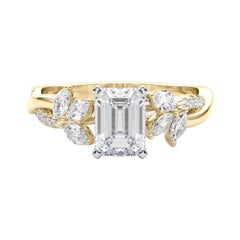 GIA zertifiziert 1,71ct Smaragd entwined Garten Blume Rebe Diamant-Ring