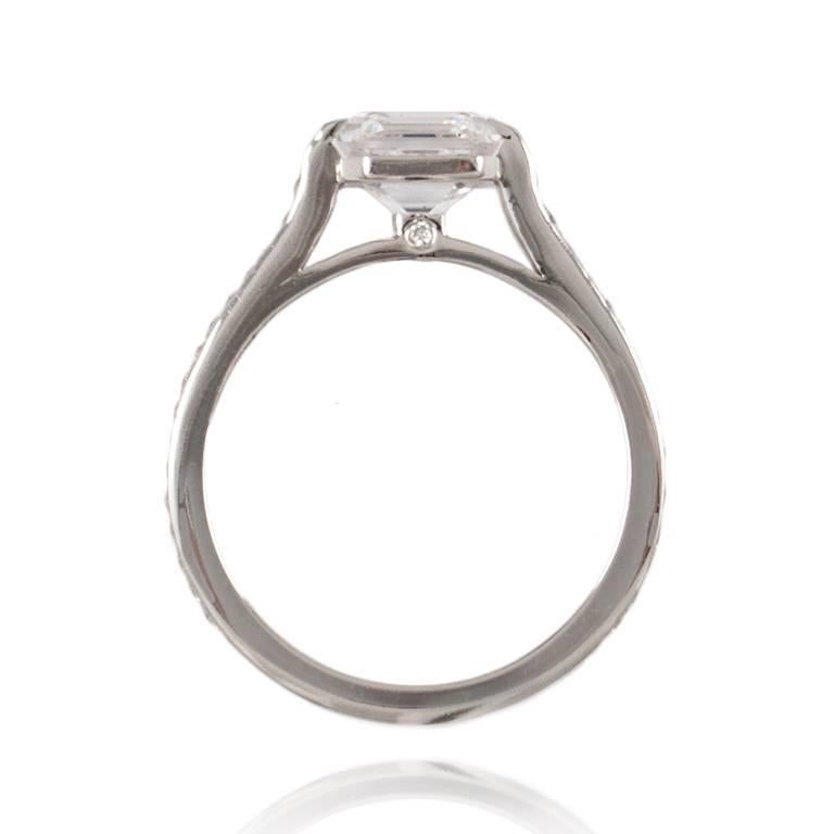 GIA Certified 1.72 Carat Asscher Cut E VS2 Diamond Ring by J. Birnbach 1