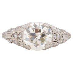 Antique GIA Certified 1.72 Carat Diamond Engagement Ring 