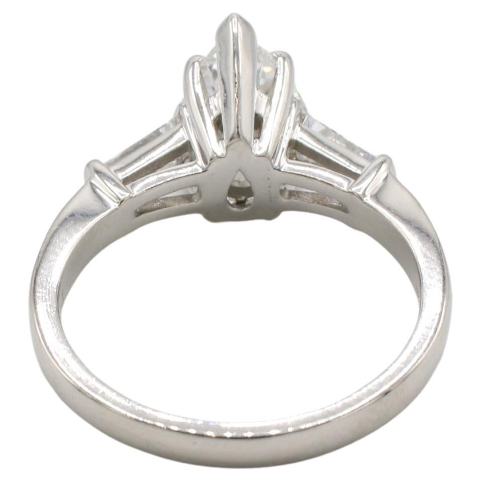 Modern GIA Certified 1.72 Carat G SI1 Pear Shape Natural Diamond Engagement Ring For Sale